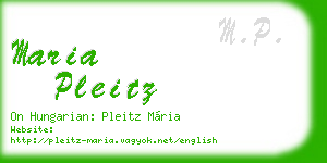 maria pleitz business card